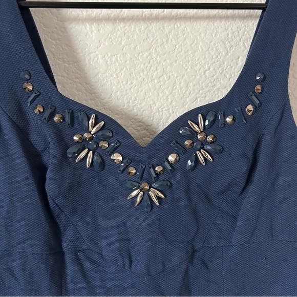 INC International Concepts Jeweled Cocktail, Semi Formal Navy Sheath Mini Dress - Picture 3 of 10